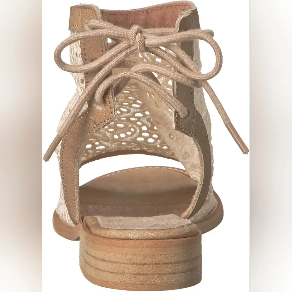 Musse & Cloud Ainee Eyelet/leather Lace-Up Back Sandals Size 8 LNIB